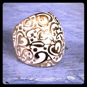 Lauren G Adams White enamel golden dome ring